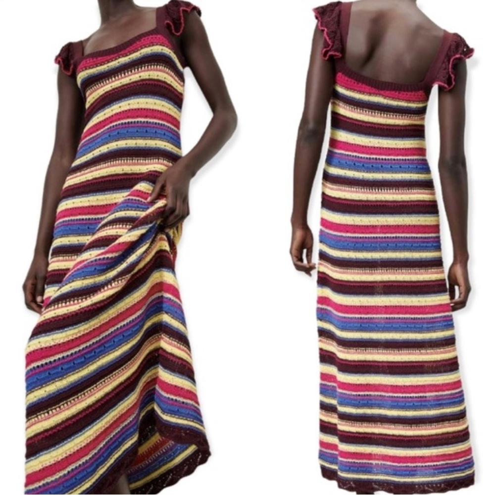 Zara Long Crochet Dress